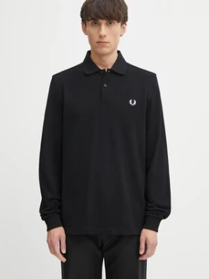 Fred Perry longsleeve bawełniany kolor czarny gładki M6006