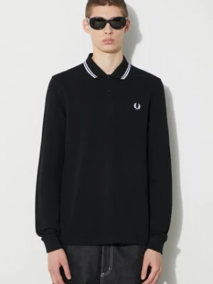 Fred Perry longsleeve bawełniany kolor czarny z aplikacją M3636.350