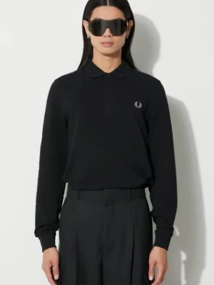 Fred Perry longsleeve bawełniany kolor czarny z aplikacją M6006.906