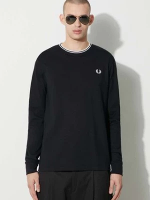 Fred Perry longsleeve bawełniany kolor czarny z aplikacją M9602.102