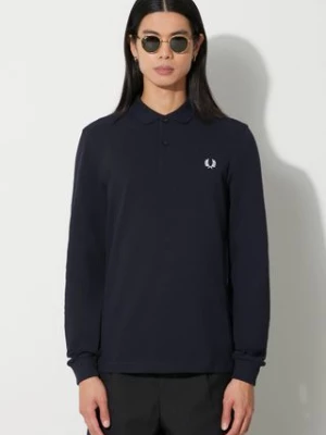 Fred Perry longsleeve bawełniany kolor granatowy z aplikacją M6006.608