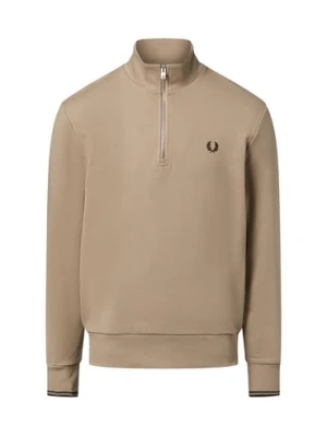 Fred Perry Męska bluza nierozpinana Mężczyźni Bawełna beżowy jednolity,