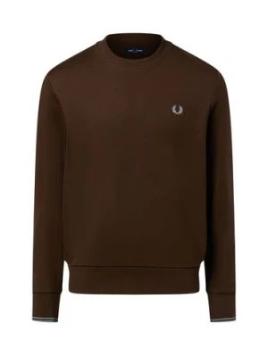 Fred Perry Męska bluza nierozpinana Mężczyźni Bawełna brązowy jednolity,