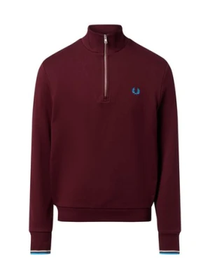 Fred Perry Męska bluza nierozpinana Mężczyźni Bawełna czerwony jednolity,