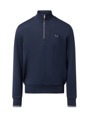 Fred Perry Męska bluza nierozpinana Mężczyźni Bawełna niebieski jednolity,