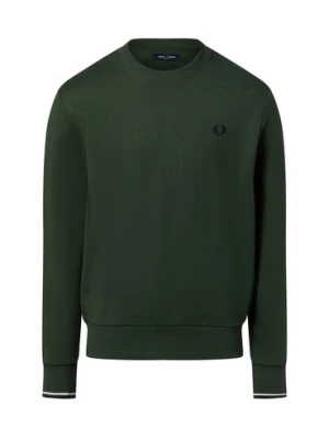 Fred Perry Męska bluza nierozpinana Mężczyźni Bawełna zielony jednolity,