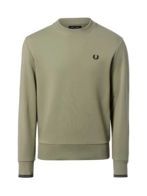 Fred Perry Męska bluza nierozpinana Mężczyźni Bawełna zielony jednolity,