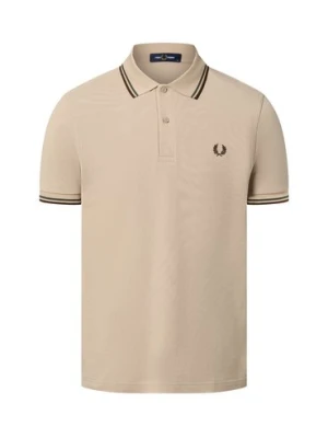 Fred Perry Męska koszulka polo Mężczyźni Bawełna beżowy jednolity,