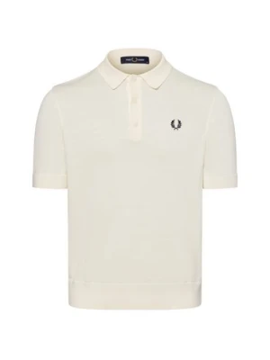 Fred Perry Męska koszulka polo Mężczyźni Bawełna biały jednolity,