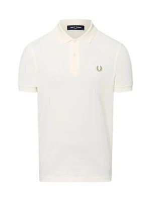 Fred Perry Męska koszulka polo Mężczyźni Bawełna biały jednolity,