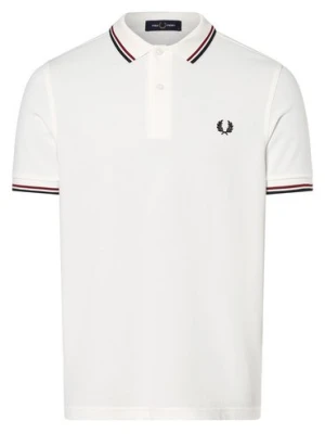Fred Perry Męska koszulka polo Mężczyźni Bawełna biały jednolity,