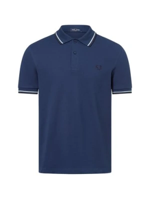 Fred Perry Męska koszulka polo Mężczyźni Bawełna niebieski jednolity,