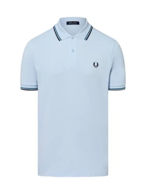 Fred Perry Męska koszulka polo Mężczyźni Bawełna niebieski jednolity,