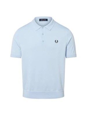 Fred Perry Męska koszulka polo Mężczyźni Bawełna niebieski jednolity,