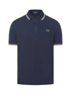 Fred Perry Męska koszulka polo Mężczyźni Bawełna niebieski jednolity,