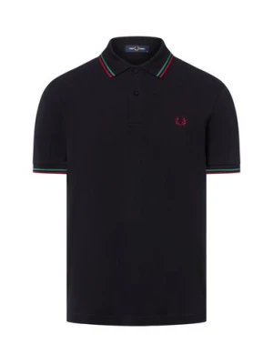 Fred Perry Męska koszulka polo Mężczyźni Bawełna niebieski jednolity,