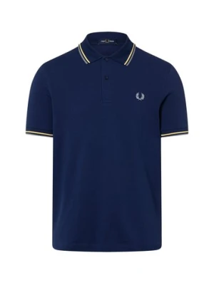 Fred Perry Męska koszulka polo Mężczyźni Bawełna niebieski jednolity,