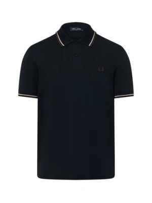 Fred Perry Męska koszulka polo Mężczyźni Bawełna niebieski jednolity,