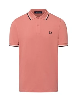 Fred Perry Męska koszulka polo Mężczyźni Bawełna różowy jednolity,
