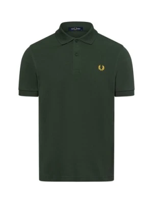 Fred Perry Męska koszulka polo Mężczyźni Bawełna zielony jednolity,