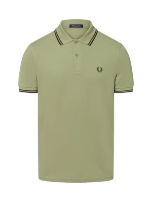Fred Perry Męska koszulka polo Mężczyźni Bawełna zielony jednolity,