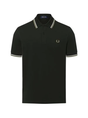 Fred Perry Męska koszulka polo Mężczyźni Bawełna zielony jednolity,