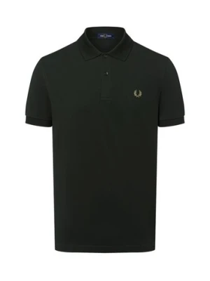Fred Perry Męska koszulka polo Mężczyźni Bawełna zielony jednolity,