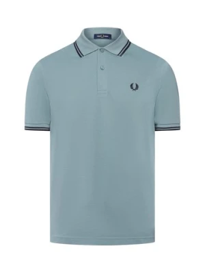 Fred Perry Męska koszulka polo Mężczyźni Bawełna zielony jednolity,