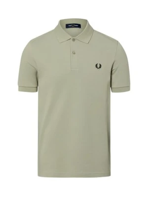 Fred Perry Męska koszulka polo Mężczyźni Bawełna zielony jednolity,