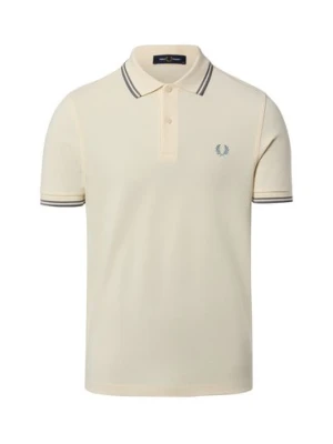 Fred Perry Męska koszulka polo Mężczyźni Bawełna żółty jednolity,