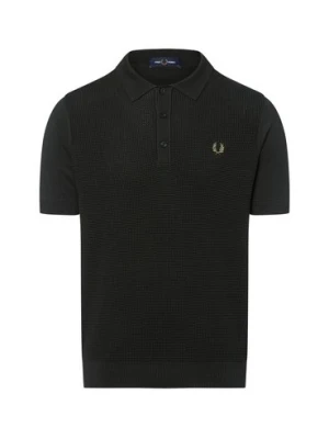 Fred Perry Męska koszulka polo Mężczyźni zielony jednolity,