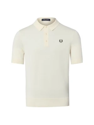 Fred Perry Męska koszulka polo z dzianiny Mężczyźni Bawełna (100%) beżowy jednolity,