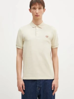 Fred Perry polo bawełniane kolor beżowy gładki M6000.W69