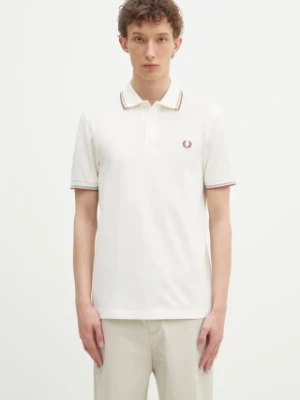 Fred Perry polo bawełniane kolor beżowy z aplikacją M3600.Y20