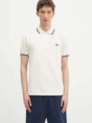 Fred Perry polo bawełniane kolor beżowy z aplikacją M3600.Y24