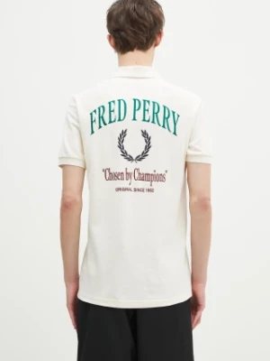 Fred Perry polo bawełniane kolor beżowy z aplikacją M9834.560