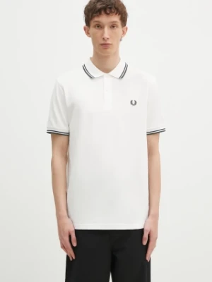 Fred Perry polo bawełniane kolor biały z aplikacją M3600.Y23