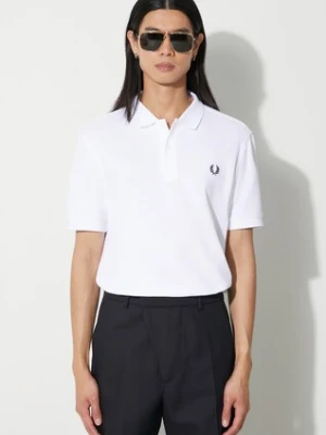 Fred Perry polo bawełniane kolor biały z aplikacją M6000.100
