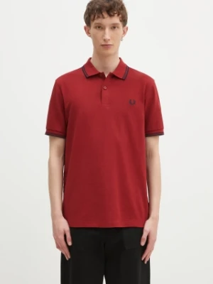 Fred Perry polo bawełniane kolor bordowy z aplikacją M3600.Y35