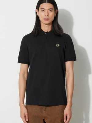 Fred Perry polo bawełniane kolor czarny z aplikacją M3.157