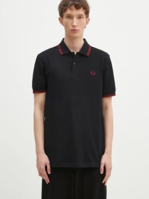 Fred Perry polo bawełniane kolor czarny z aplikacją M3600.Y42