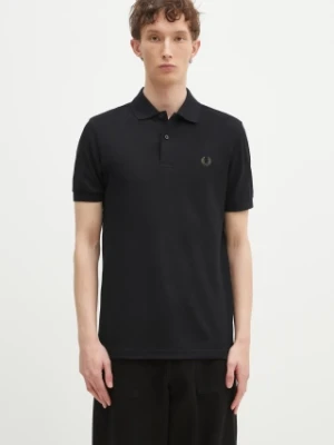 Zdjęcie produktu Fred Perry polo bawełniane kolor czarny z aplikacją M6000.Y43