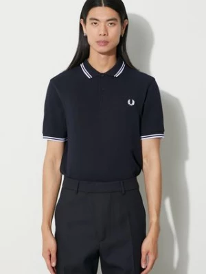 Fred Perry polo bawełniane kolor granatowy z aplikacją M3600.238