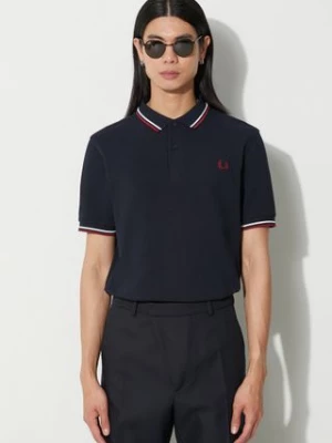 Fred Perry polo bawełniane kolor granatowy z aplikacją M3600.T55