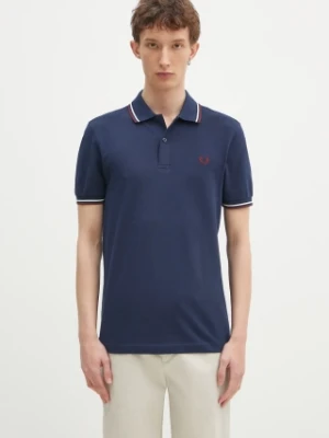 Fred Perry polo bawełniane kolor granatowy z aplikacją M3600.Y29