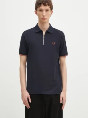 Fred Perry polo bawełniane kolor granatowy z aplikacją M9886.608