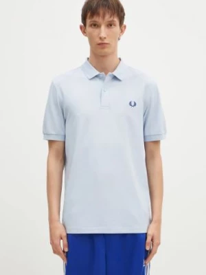 Fred Perry polo bawełniane kolor niebieski gładki M6000.W74