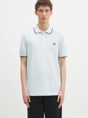 Fred Perry polo bawełniane kolor niebieski z aplikacją M3600.Y25