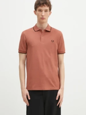 Fred Perry polo bawełniane kolor pomarańczowy z aplikacją M3600.Y39