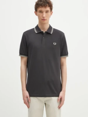 Fred Perry polo bawełniane kolor szary z aplikacją M3600.V56